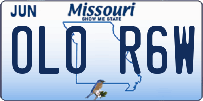 MO license plate OL0R6W