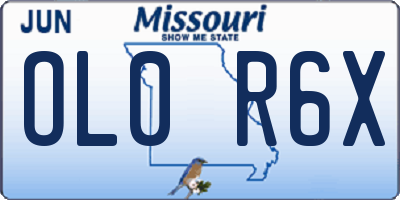 MO license plate OL0R6X