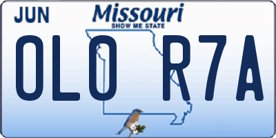 MO license plate OL0R7A