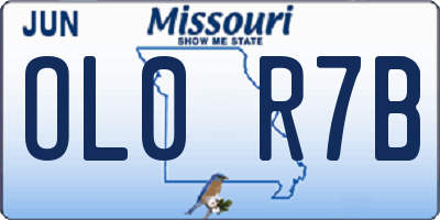 MO license plate OL0R7B