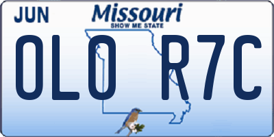 MO license plate OL0R7C