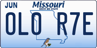 MO license plate OL0R7E