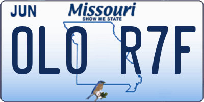 MO license plate OL0R7F