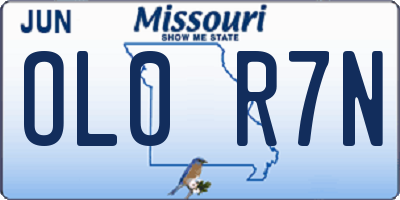 MO license plate OL0R7N