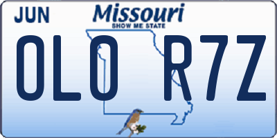 MO license plate OL0R7Z