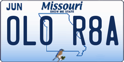 MO license plate OL0R8A