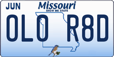 MO license plate OL0R8D