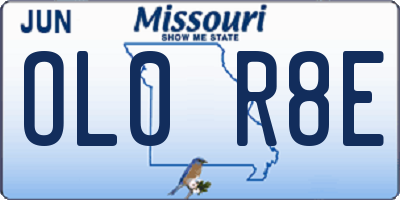 MO license plate OL0R8E