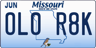 MO license plate OL0R8K