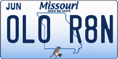 MO license plate OL0R8N