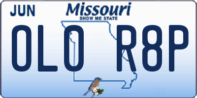 MO license plate OL0R8P