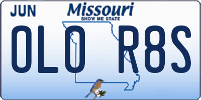 MO license plate OL0R8S