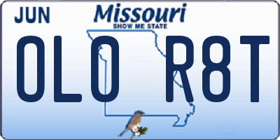 MO license plate OL0R8T