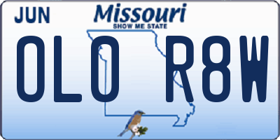 MO license plate OL0R8W