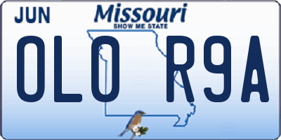 MO license plate OL0R9A