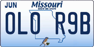 MO license plate OL0R9B