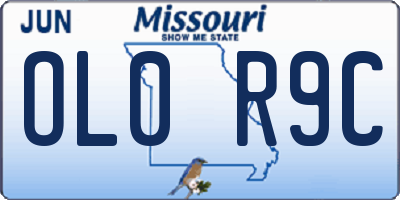 MO license plate OL0R9C