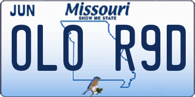 MO license plate OL0R9D