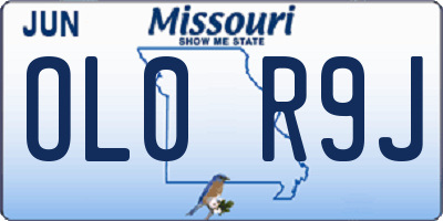 MO license plate OL0R9J