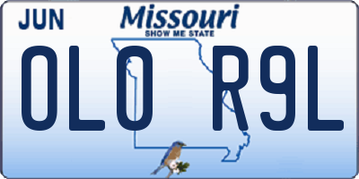 MO license plate OL0R9L