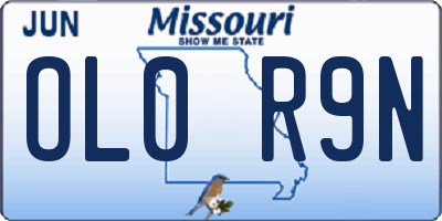 MO license plate OL0R9N