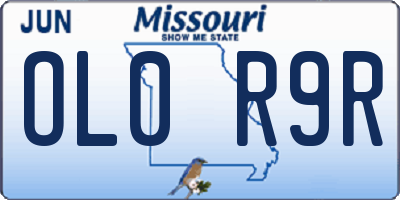 MO license plate OL0R9R