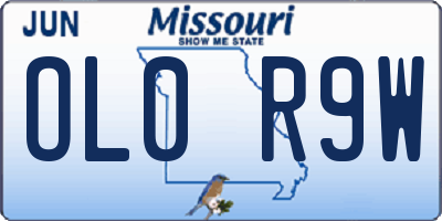 MO license plate OL0R9W