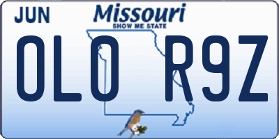 MO license plate OL0R9Z