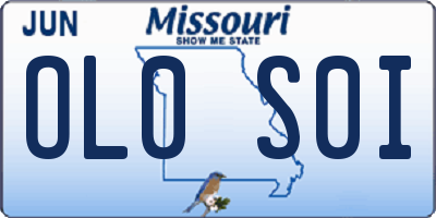 MO license plate OL0S0I