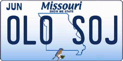 MO license plate OL0S0J