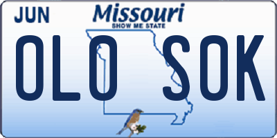 MO license plate OL0S0K
