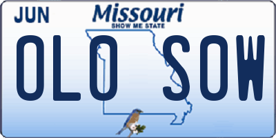 MO license plate OL0S0W