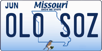 MO license plate OL0S0Z