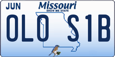 MO license plate OL0S1B