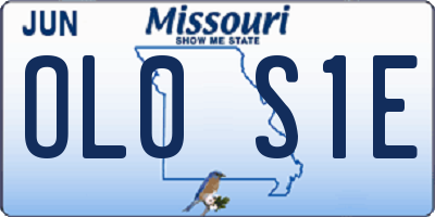 MO license plate OL0S1E