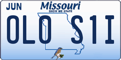 MO license plate OL0S1I