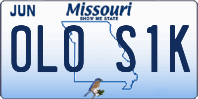 MO license plate OL0S1K