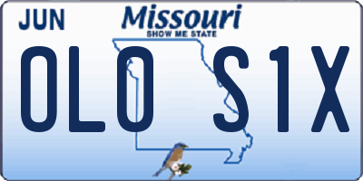 MO license plate OL0S1X