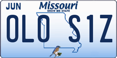 MO license plate OL0S1Z