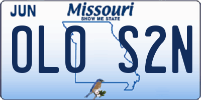 MO license plate OL0S2N