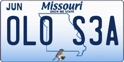 MO license plate OL0S3A