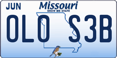 MO license plate OL0S3B