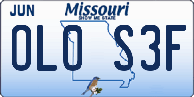 MO license plate OL0S3F