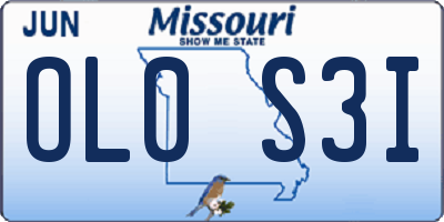 MO license plate OL0S3I