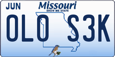 MO license plate OL0S3K