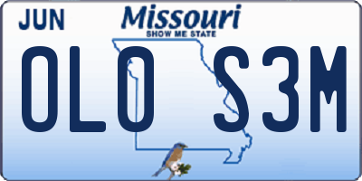 MO license plate OL0S3M