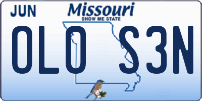 MO license plate OL0S3N