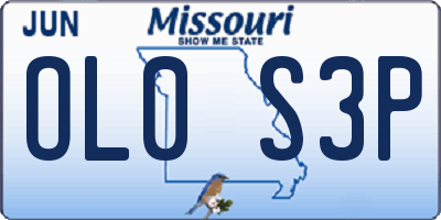 MO license plate OL0S3P