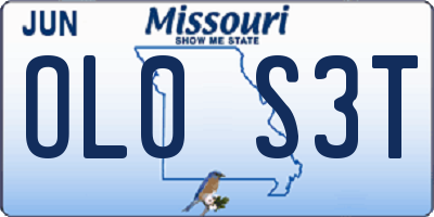 MO license plate OL0S3T