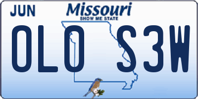 MO license plate OL0S3W